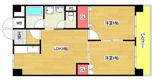 ロイヤルハイツ河田【905号室】の間取り