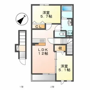 ロックフィールド【2階】の間取り