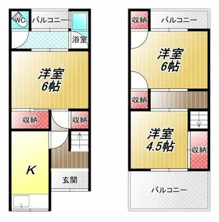 大阪府松原市立部1丁目【テラスハウス】の間取り