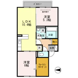 大阪府四條畷市美田町【アパート】の間取り