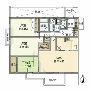 パーク・コート御影【0号室】の間取り