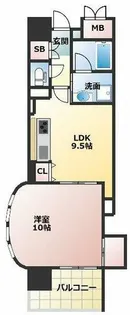 マスターズレジデンス道頓堀Ⅱ【6階】の間取り