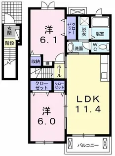 パーチェB【2階】の間取り
