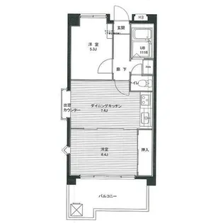 リッジヴィラ六甲【6階】の間取り