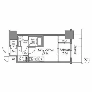 アドバンス神戸ラシュレ【3階】の間取り