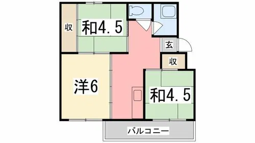 姫路青山 6号棟【229号室】の間取り