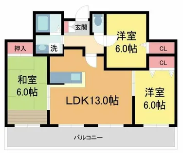 柳本北館【302号室】の間取り
