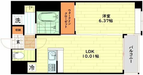 大阪府大阪市中央区農人橋3丁目【マンション】の間取り
