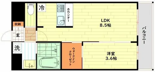 リヴェント福島【4階】の間取り