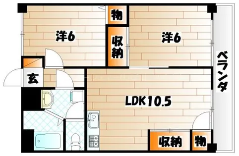 ガーデンコート井堀【601号室】の間取り