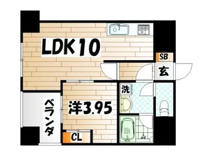 ウィングス砂津【707号室】の間取り