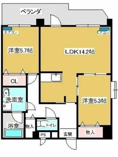サンフィオーレ中郷【401号室】の間取り