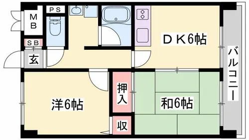 ウエストヒルズ【4階】の間取り