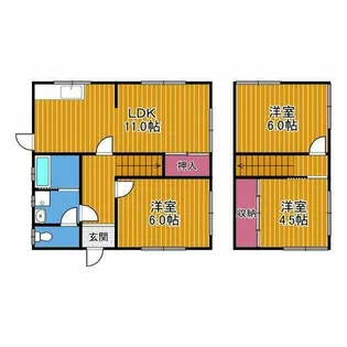 大阪府富田林市山手町【一戸建】の間取り