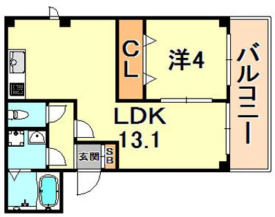 アヴァンティ三宮【3階】の間取り
