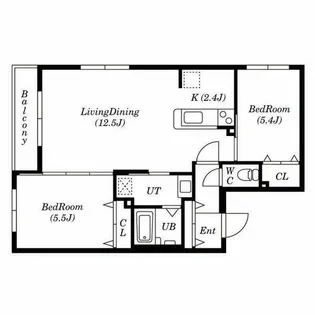 エアフォルク手稲【4階】の間取り