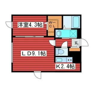 オプトゥニール クルール【406号室】の間取り