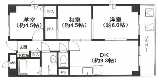 大阪府大阪市城東区中浜1丁目【マンション】の間取り