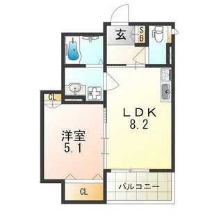 クリエオーレ野里【2階】の間取り