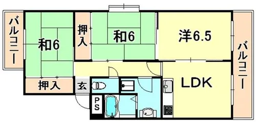 サンパレス21御影2【3階】の間取り