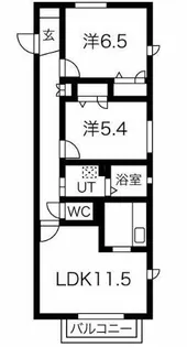 グレイスコートB棟【1階】の間取り