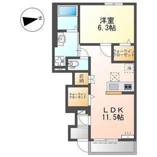 1LDKの間取り画像