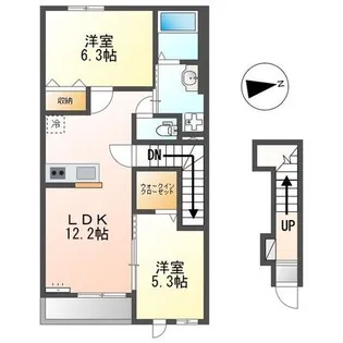 2LDKの間取り画像