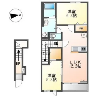 2LDKの間取り画像