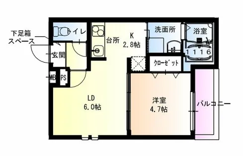 フジパレス東花園駅北Ⅱ番館【2階】の間取り