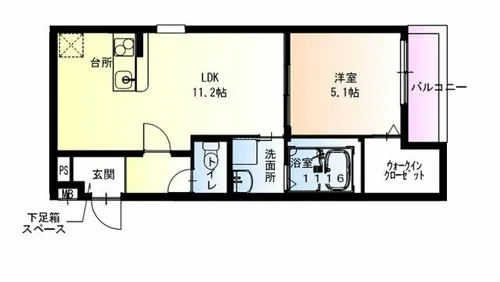 フジパレス東花園駅北Ⅱ番館【2階】の間取り