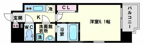 エスリード天王寺町北【11階】の間取り