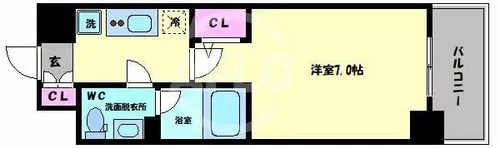 ルクレ新町レジデンス【6階】の間取り