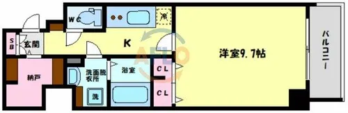プレサンス北浜ラフェスタ【2階】の間取り