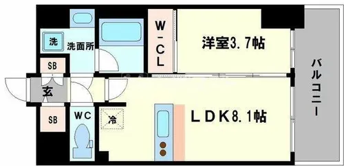 LC難波クレア【1006号室】の間取り