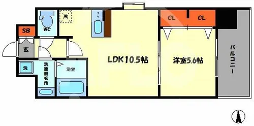 スプランディッド梅田北【3階】の間取り