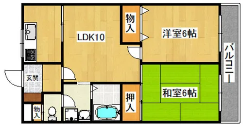 城南パレス【205号室】の間取り