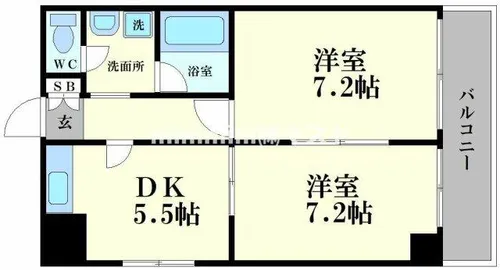 ドエル恵美須【8階】の間取り