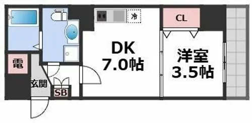 ロータリーコーポ東高津【3階】の間取り