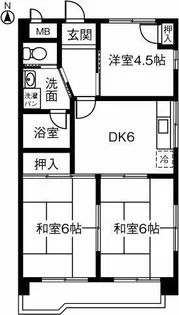 メゾンクレブラン【401号室】の間取り