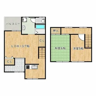 大阪府松原市三宅中1丁目【一戸建】の間取り