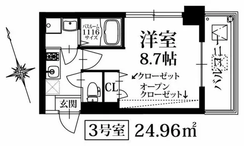 Pond Mum 住吉【8階】の間取り