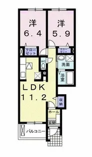 カーサ・フローレス【1階】の間取り