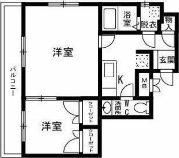 グランディ薬院I【8階】の間取り