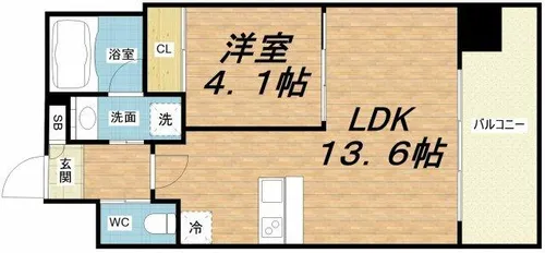 プレジオ弁天町【8階】の間取り