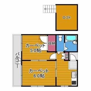 リバティヒル富美ヶ丘【2階】の間取り