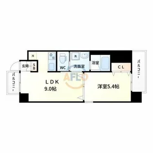 Succeed江坂公園【2階】の間取り
