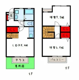 エスポアールナカタニ【1階】の間取り
