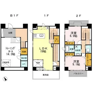 密柑山レジデンス【1階】の間取り