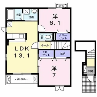 ライツ壱番館【2階】の間取り