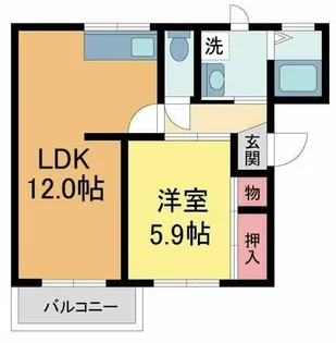 ドミール大森A・B・C【C203号室】の間取り
